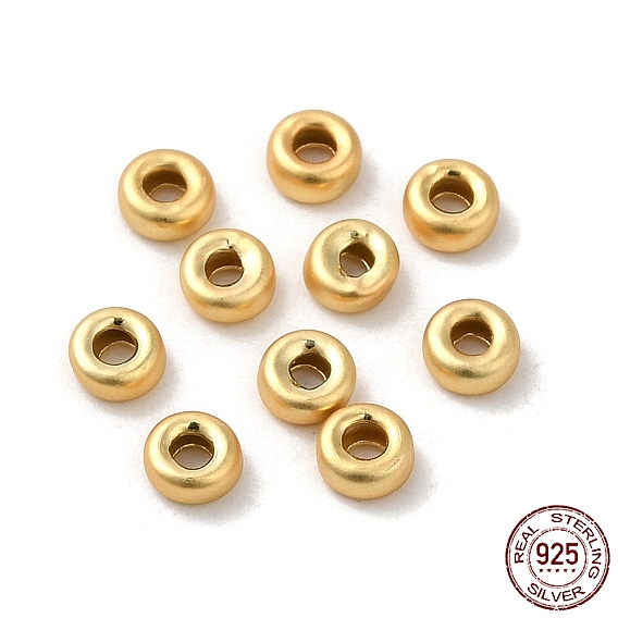 925 стерлингов серебряные шарики Spacer, плоско-круглые