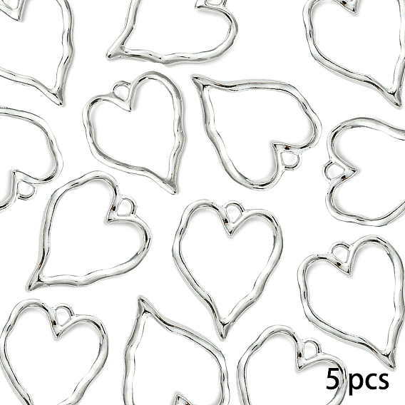5 шт. Подвески из цинкового сплава, сердце прелести