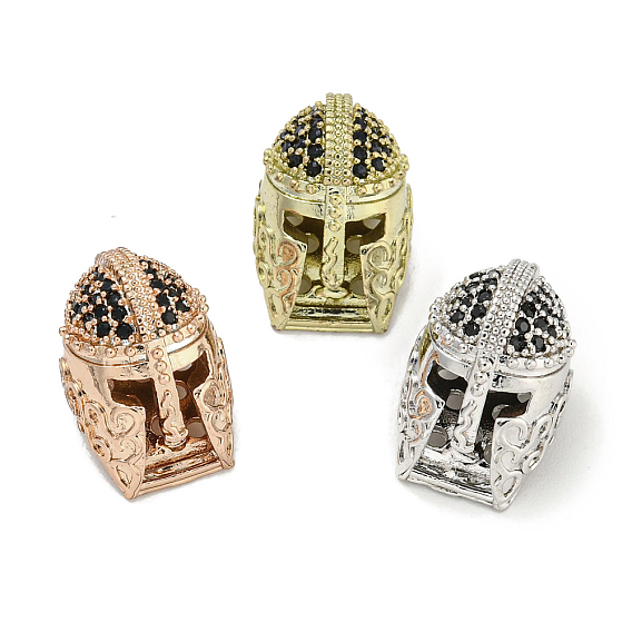 Латунь микропаве черный кубический цирконий, без кадмия, без никеля и без свинца, шлем