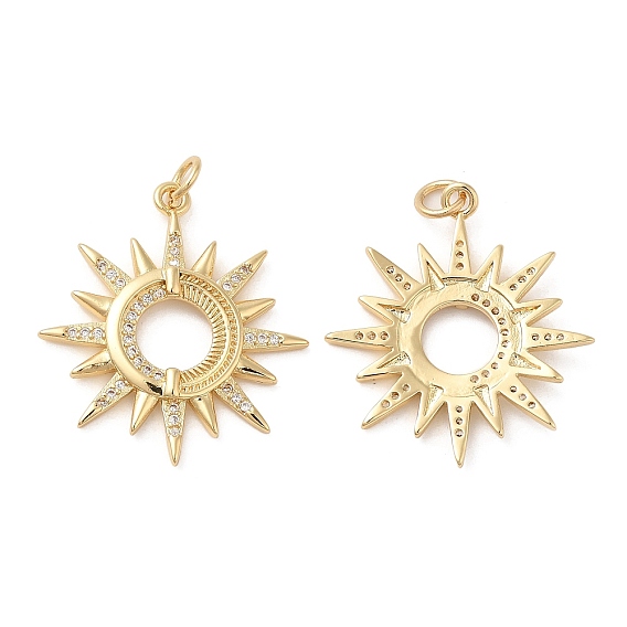 Покрытие стойки латунь микропаве прозрачные подвески из кубического циркония, с целью перехода в кольце, долговечный, без кадмия и без свинца, очаровывать солнечным лучом