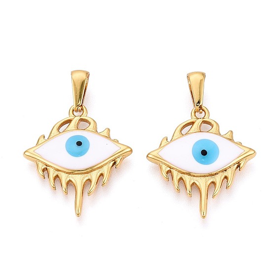 304 подвески из нержавеющей стали и эмали, Злые чары глаз, золотые