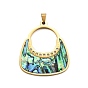 В форме сумки 304 подвески из нержавеющей стали, стразов и ракушек пауа, ионное покрытие (ip)