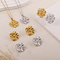 304 Наборы подвесок, сережек-гвоздиков и колец из нержавеющей стали, цветок
