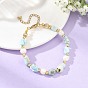 Natural Larimar Nuggets and Potato Freshwater Pearl Beaded Bracelets