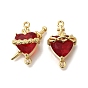 Латунный огнеупорный кирпич кубический цирконий роза сердце с мечом/священное сердце Иисуса соединительные подвески