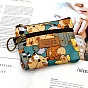 Printed Polyester Wallets, 2 Layers Zipper Purse for Change, Keychain, Cosmetic, Rectangle