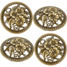 Gorgecraft 4Pcs Alloy Cover, for Incense Burner, Round with Flower