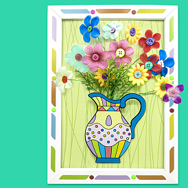 Креативные наборы для творчества с цветочным узором «сделай сам» из смолы, с бумажным каркасом, канцелярская кнопка, железная проволока, Развивающие игрушки для рисования липких игрушек для детей