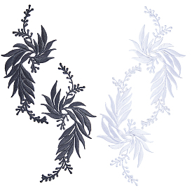 4 шт. 4 стили лист компьютерная вышивка ткань приклеиваемые/пришивные заплатки, аксессуары для костюма, аппликация