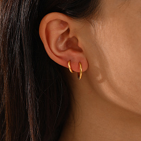 Minimalist Stainless Steel Earrings Set - Fashionable, Unique Design, Women's Ear Studs.