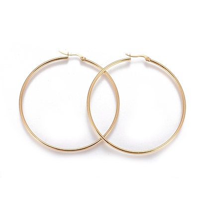 304 Stainless Steel Hoop Earrings, Hypoallergenic Earrings, Ring Shape