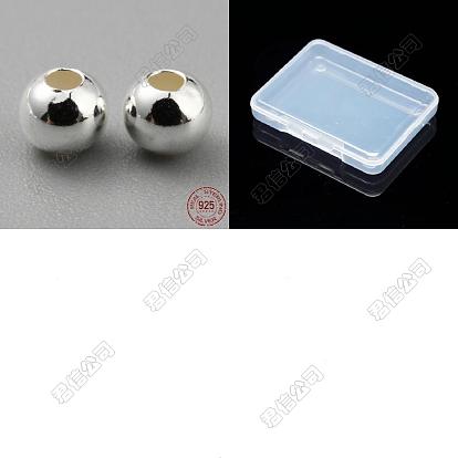 925 Sterling Silver Beads, Round