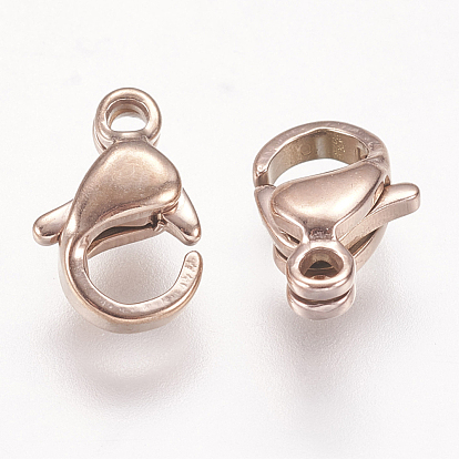 Ion Plating(IP) 304 Stainless Steel Lobster Claw Clasps, Parrot Trigger Clasps Jewelry Making Findings