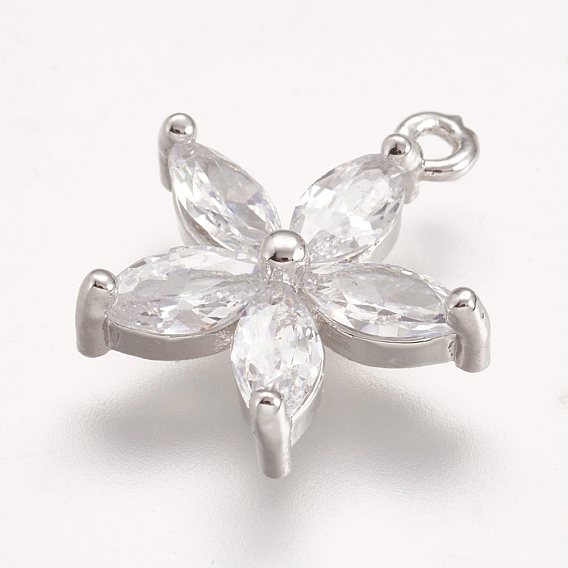 Латунные микро проложить кубического циркония подвески, цветок