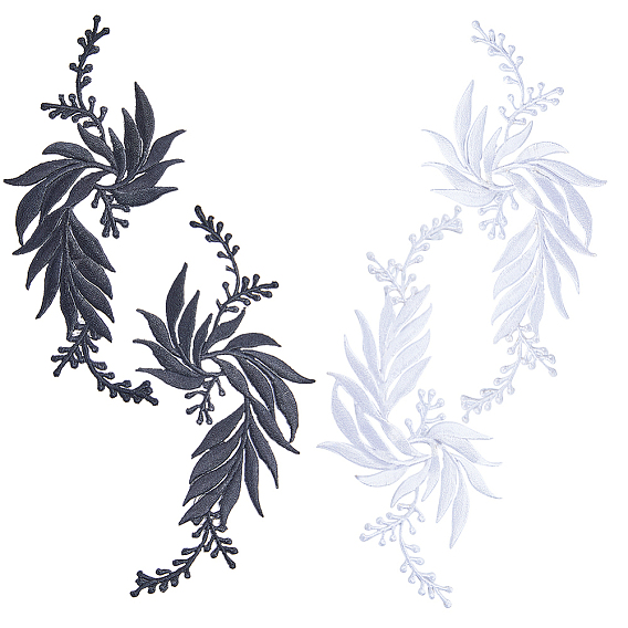 4 шт. 4 стили лист компьютерная вышивка ткань приклеиваемые/пришивные заплатки, аксессуары для костюма, аппликация