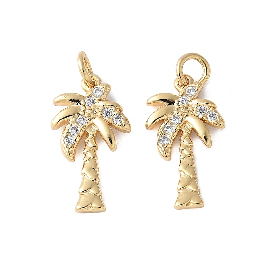Латунные микро проложить кубического циркония подвески, очарование кокосового дерева, стойки покрытие, долговечный, без кадмия и без свинца, с целью перехода в кольце