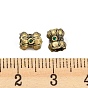 Rack Plating Brass Micro Pave Cubic Zirconia Beads, Cadmium Free & Lead Free, Long-Lasting Plated, Lotus