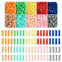 80G 10 Colors Baking Paint Glass Twist Bugle Beads, Round Hole