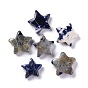 Natural Sodalite Beads, No Hole/Undrilled, for Wire Wrapped Pendant Making, Star