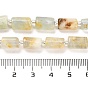 Natural Blue Calcite Beads Strands, with Seed Beads, Faceted Column