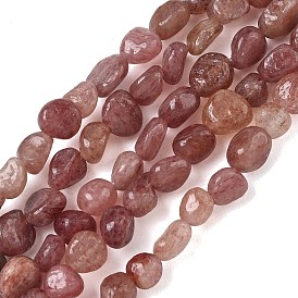 Naturel de fraise de quartz brins de perles, pierre tombée, nuggets