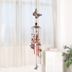 Iron Hanging Wind Chime, with Aluminum Tube, Butterfly