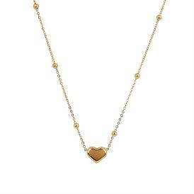 Сердце кулон ожерелье, ожерелье-цепочка из титановой стали для женщин