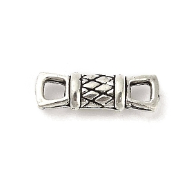 Tibetan Style Alloy Textured Rectangle Connector Charms, Cadmium Free & Lead Free