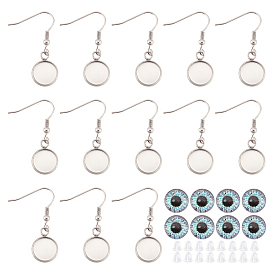 Набор для самостоятельного изготовления сережек-подвесок в виде драконьего глаза, включая 304 крючки из нержавеющей стали с лотками, Кабошоны из стекла