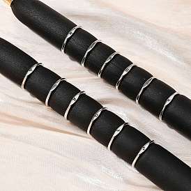 Родиевое покрытие 925 регулируемые кольца из стерлингового серебра, платина, двенадцать созвездий