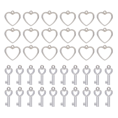 300piezas 2dijes de plástico estilo ccb, corazón y llave del corazón