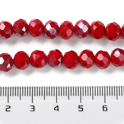Opaque Solid Color Glass Bead Strands, Facted, Round