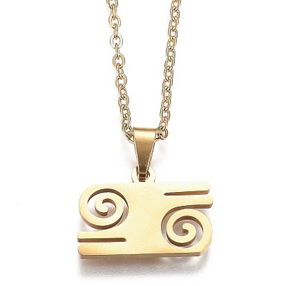 201 Stainless Steel Pendant Necklaces, with Lobster Claw Clasps, Adinkra Gye Nyame