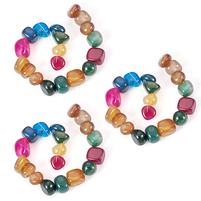 3 нити натуральные бусины из агата нити, окрашенная и подогревом, самородки, упавший камень