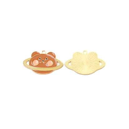 Zinc Alloy Enamel Pendants, Planet Bear