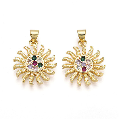 Латунные микро проложить кубического циркония подвески, без кадмия и без свинца, солнце