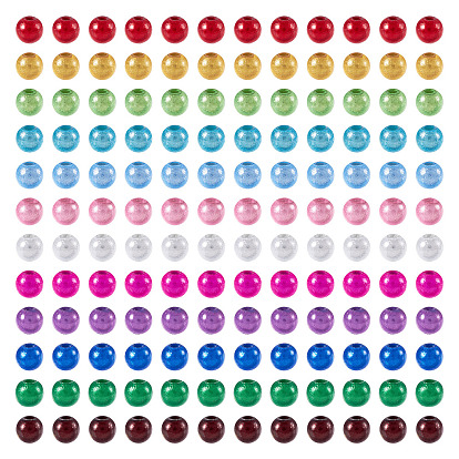 360 шт. 12 цветные акриловые бусины, окрашенные распылением, Чудо шарики, круглые, бусина в бусине