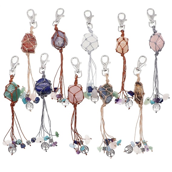 Украшения драгоценных камней кулон, с металлической застежкой и смешанной крошкой из драгоценных камней