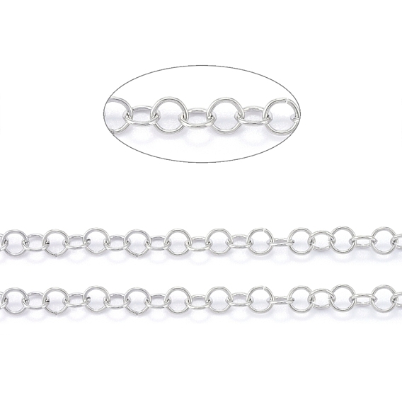 304 inoxydable chaînes rolo en acier, chaînes belcher, non soudée, avec bobine