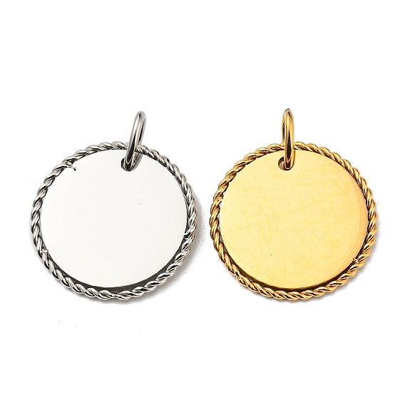 304 подвески из нержавеющей стали, с целью перехода в кольце, плоский круглый шарм