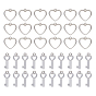 300Pcs 2 Style CCB Plastic Charms, Heart & Heart Key