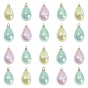 40шт 4 акриловые подвески с радужным переливчатым покрытием, с латунной фурнитурой светло-золотистого цвета и блестками, очарование слезы