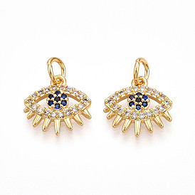 Латунные микро проложить кубического циркония прелести, злые глаза, с целью перехода в кольце