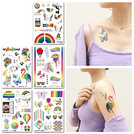 Pegatinas de papel de tatuajes a prueba de agua temporales extraíbles estilo arco iris