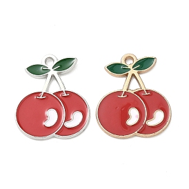 Подвески из эмали и сплава, красная вишня