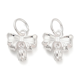 925 бант из стерлингового серебра с цветочными подвесками, с перемычками и 925 штампом