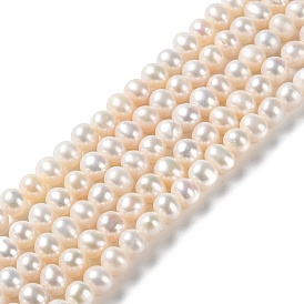 Perles de nacre naturelle brins, ronde, Note 3 un