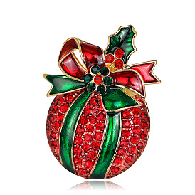 KC Gold Christmas Apple Brooch - European and American Christmas Jewelry