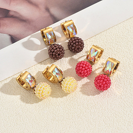 Круглые серьги-кольца из нержавеющей стали и пластика, золотые