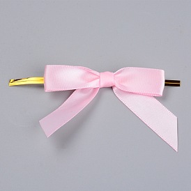 Arcos de cinta de embalaje de poliéster, arcos de regalo, con bridas de alambre de hierro, para decoración de papel de regalo de bricolaje, decoración de fiesta de dulces de boda, mariposa